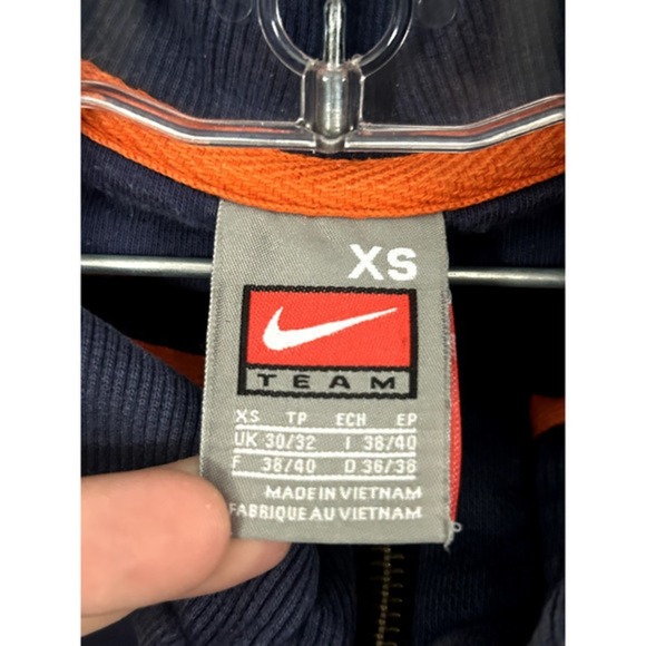 Virginia Cavaliers Sweatshirt Mens Extra Small Blue Orange Quarter Zip Nike Team - Picture 9 of 16